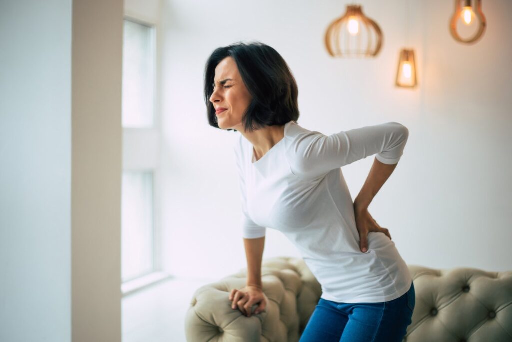 woman with back pain