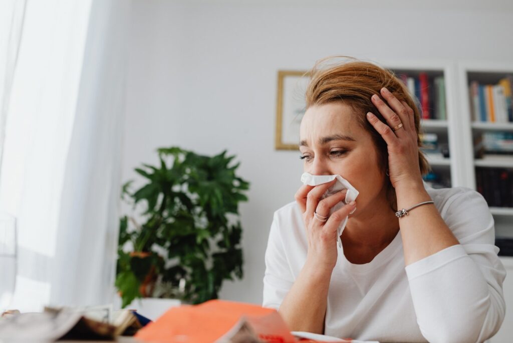woman with a cold flu