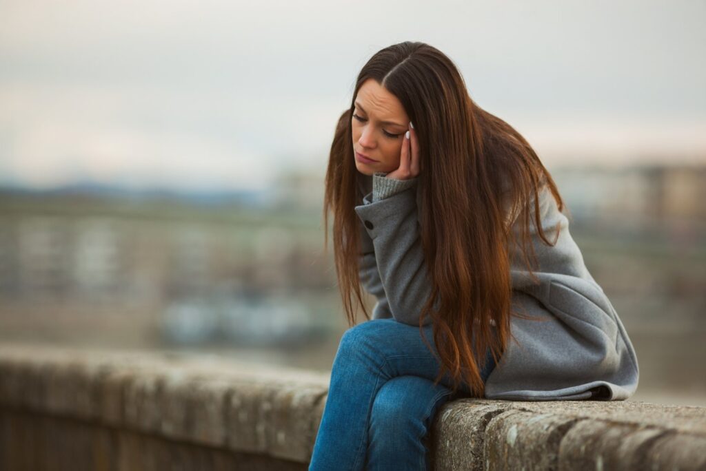 woman with stress headache